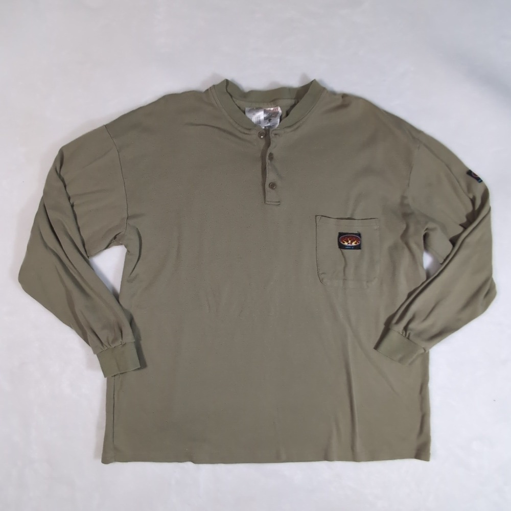 3 Rasco FR Henley T-Shirt Mens Lot 3XL Long Sleeve Flame Resistant HRC 2 GTF454 - Picture 15 of 16